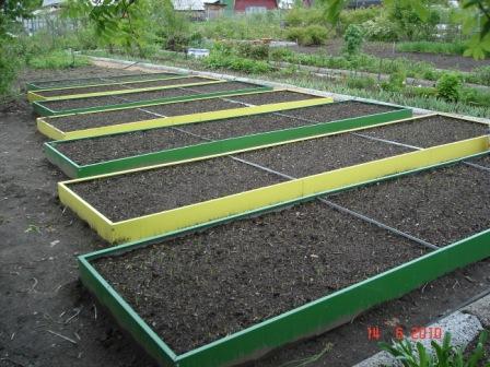 один из вариантов подготовки высоких огородов на даче к посадке растений